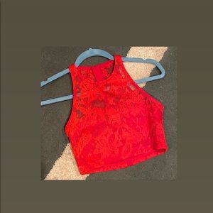 Nookie Red Lace Crop Top